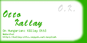 otto kallay business card